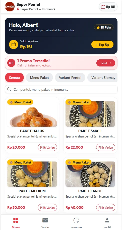 menu online order